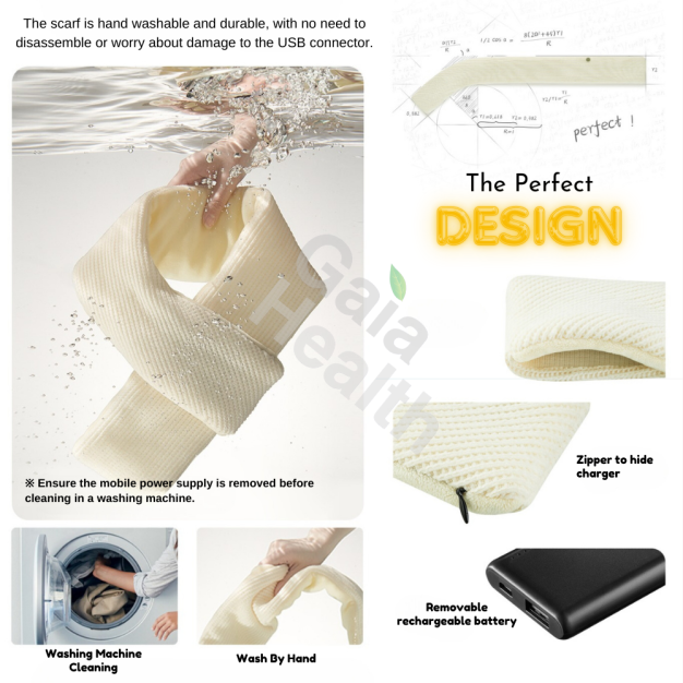 Smart Electric Heating Scarf Unisex, perfect for staying warm during overseas winter travel with quick heating