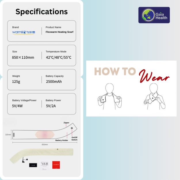 Smart Electric Heating Scarf Unisex, perfect for staying warm during overseas winter travel with quick heating