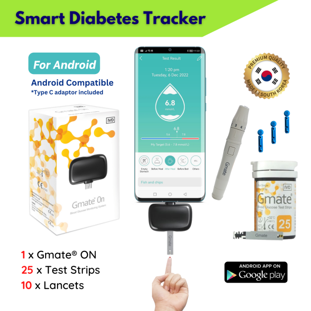 Gmate Diabetes Test Kit, Track your blood sugar with your smartphone!