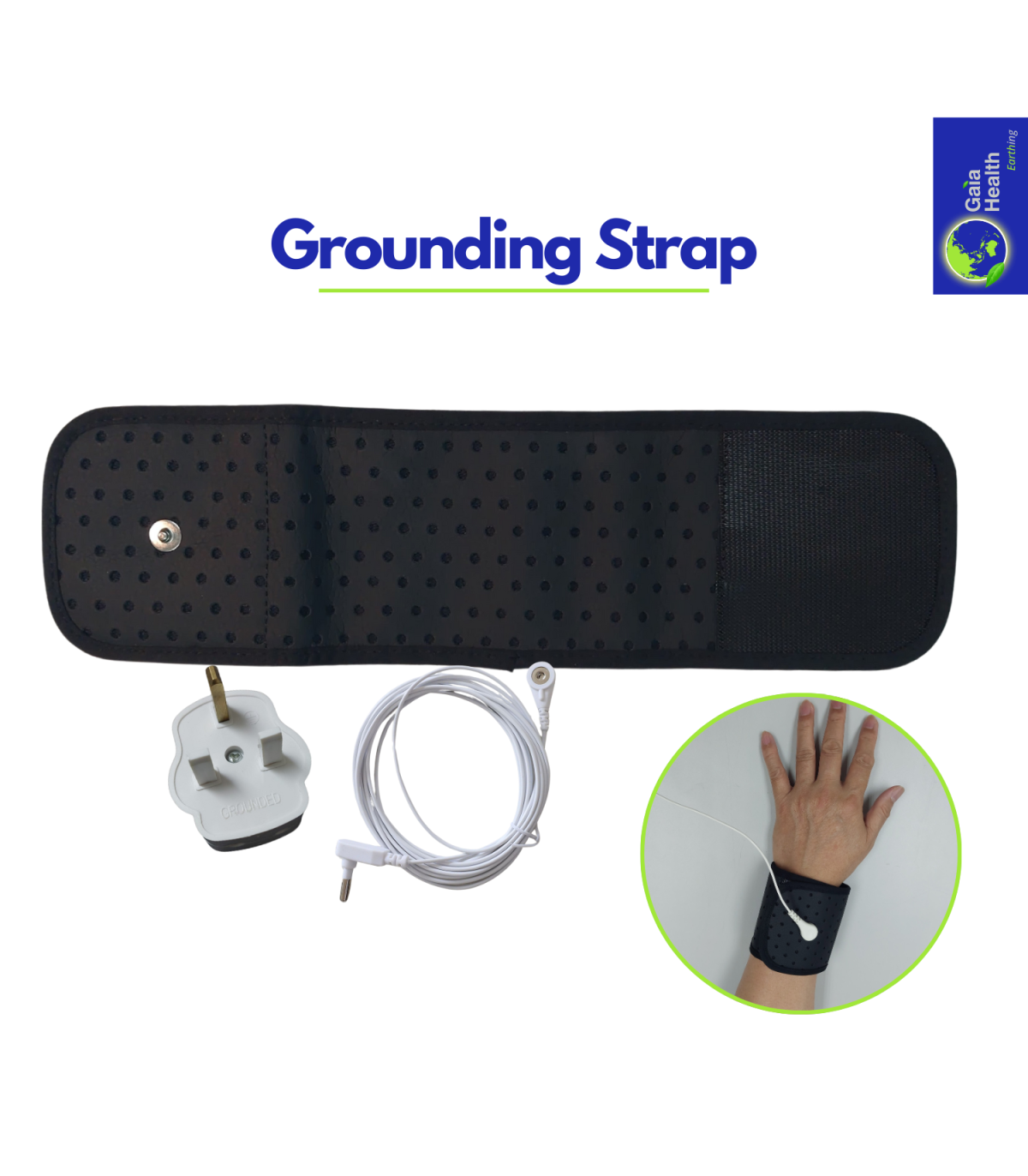 Comfy Grounding Wristband For Better Sleep & Pain Relief - Natural Therapy Bracelet With 15ft Cable