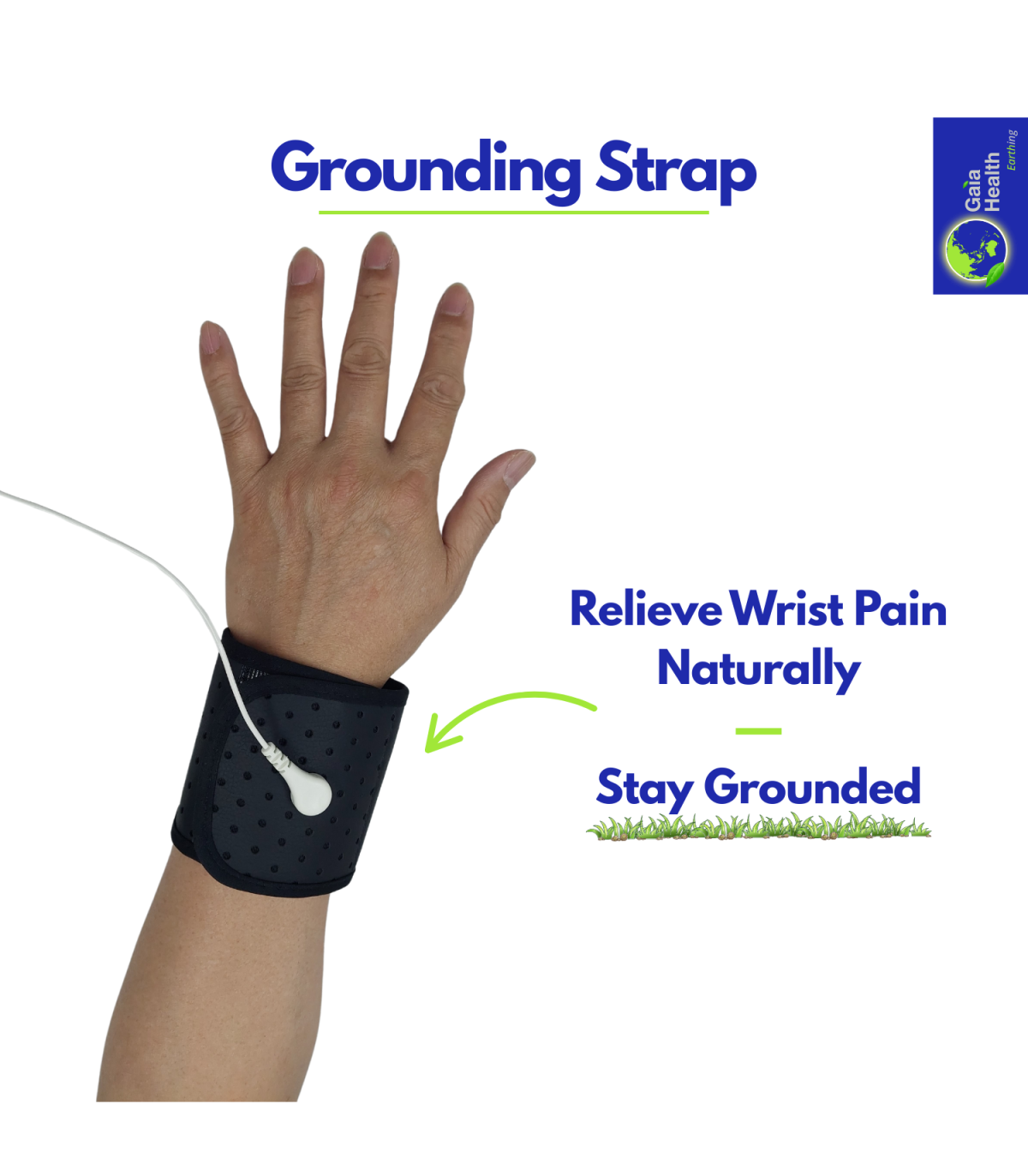 Comfy Grounding Wristband For Better Sleep & Pain Relief - Natural Therapy Bracelet With 15ft Cable